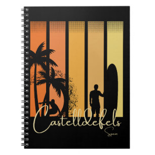 Castelldefels Spain Surfing Beach Notebook