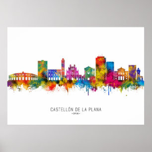 Castellón de la Plana Spain Skyline Poster