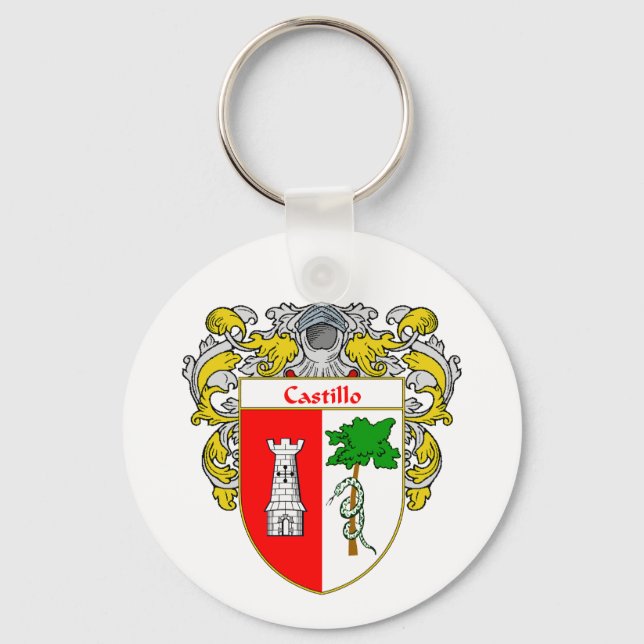 Castillo Coat of Arms (Mantled) Keychain (Front)