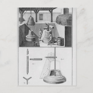 Casting bells, illustration from 'Encyclopedia' Postcard