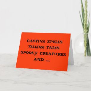 CASTING SPELL ROMANTICALLY ON HALLOWEEN CARD