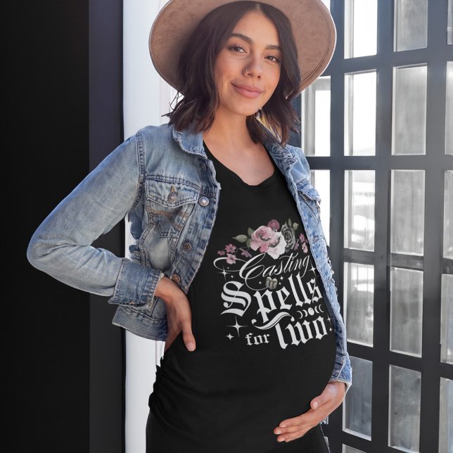 Casting Spells for Two Goth Pregnancy Announcement Tri-Blend Shirt (Casting Spells for Two Goth Pregnancy Announcement T-Shirt)