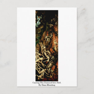 Casting The Damned Into Hell. By Hans Memling Postcard