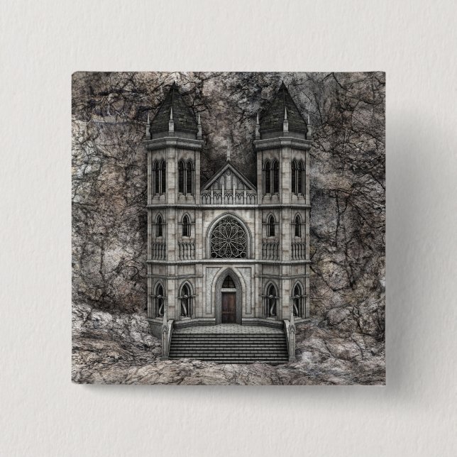 Castle 2 Inch Square Button (Front)