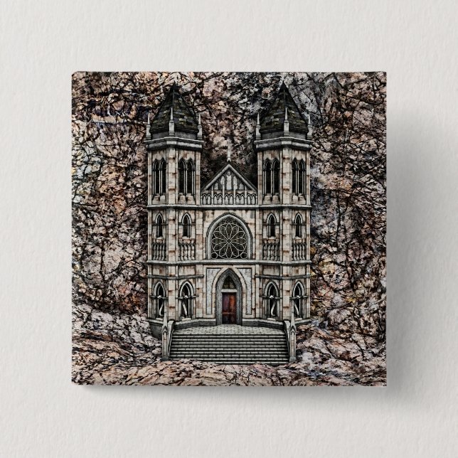 Castle 2 Inch Square Button (Front)
