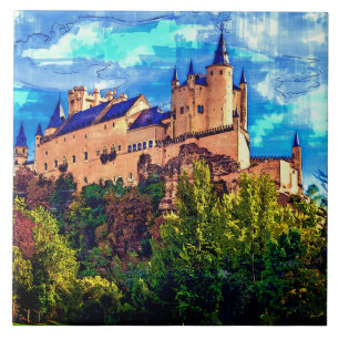 Castle Alcazar, Segovia, Spain. Tile