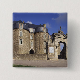 Castle and Museum, Boulogne, Pas-de-Calais, 2 Inch Square Button