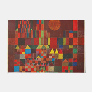 Castle and Sun, abstract art by Paul Klee, Doormat