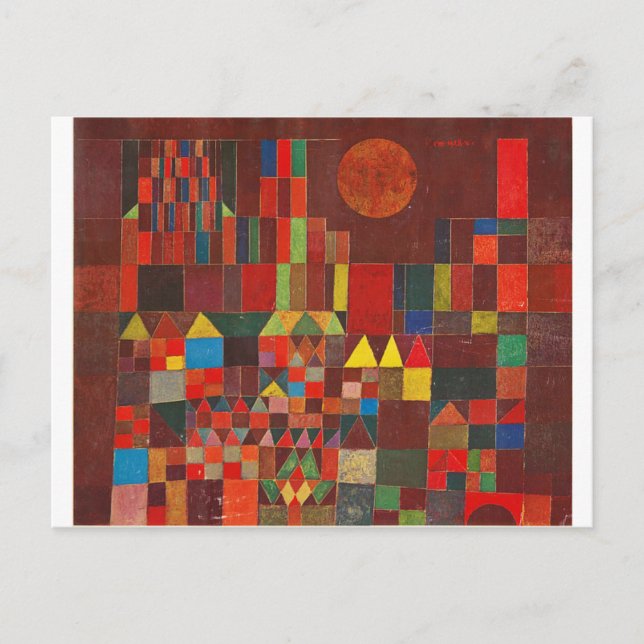 Castle and Sun, Paul Klee Expressionism Figurative Postcard (Front)