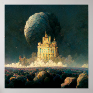 Castle At The Edge Of The World Fantasy Sci-Fi Poster