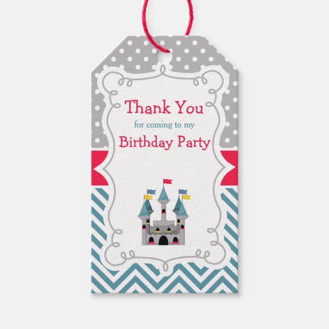 Castle Birthday Party Gift Tag (Front)