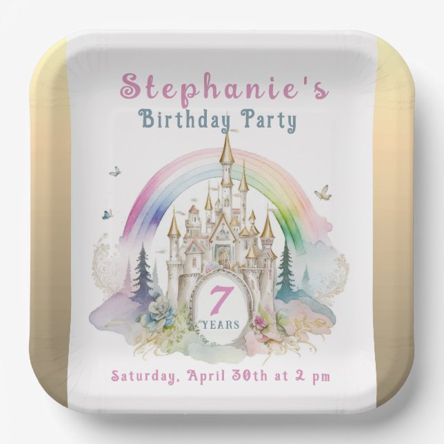 Castle Birthday Party Paper Plate (Front)