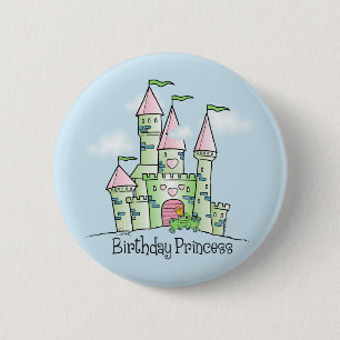 Castle Birthday Princess 2 Inch Round Button