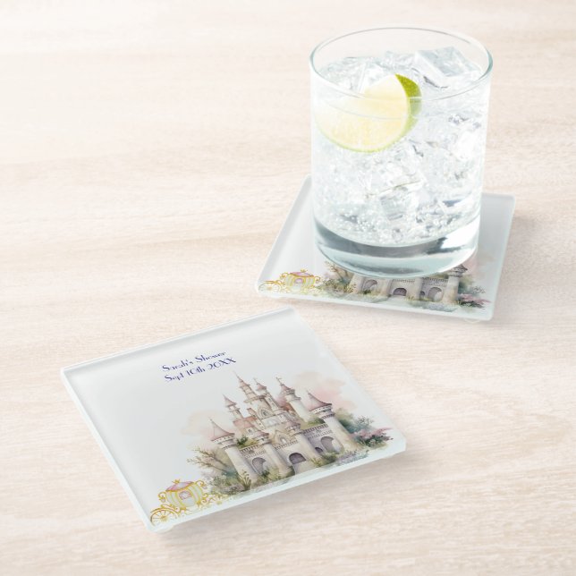 Castle & Carriage  Glass Coaster (Angled)