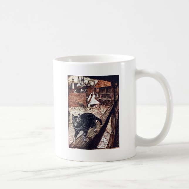 Castle Cat Rackham Illustration Coffee Mug (Right)