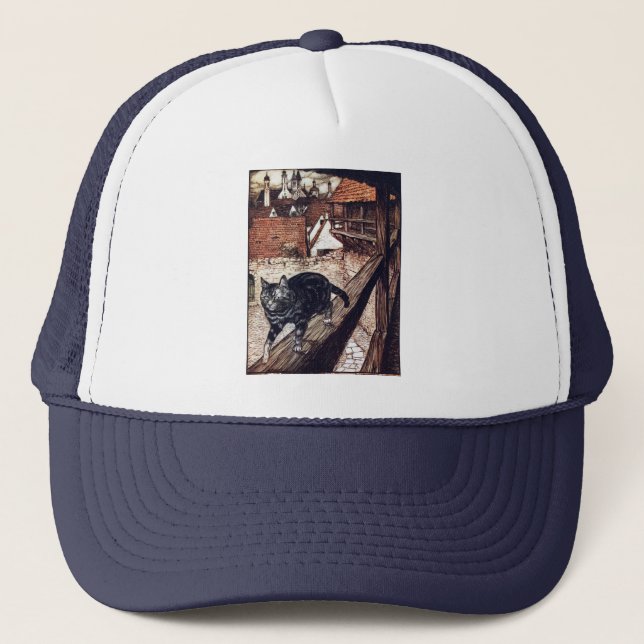 Castle Cat Rackham Illustration Trucker Hat (Front)