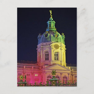 castle charlottenburg berlin germany illuminated postcard