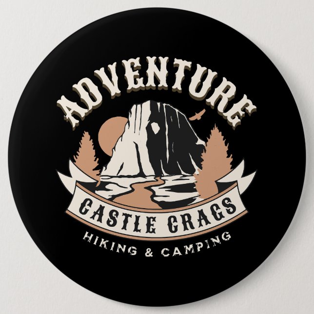 Castle Crags State Park California 6 Inch Round Button (Front)