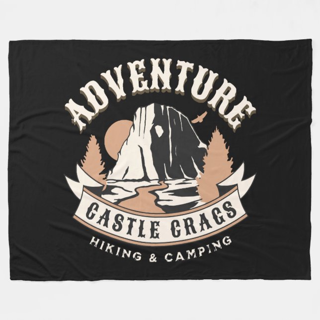 Castle Crags State Park California Fleece Blanket (Front (Horizontal))