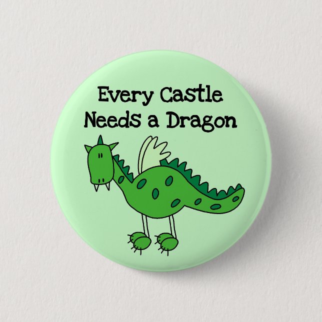 Castle Dragon 2 Inch Round Button (Front)