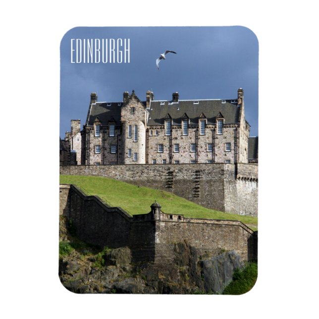 castle edinburgh bird magnet (Vertical)
