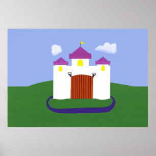Castle Fairytale with Purple Turrets Poster