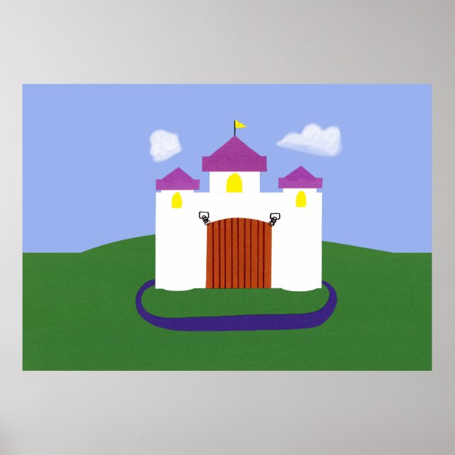 Castle Fairytale with Purple Turrets Poster (Front)