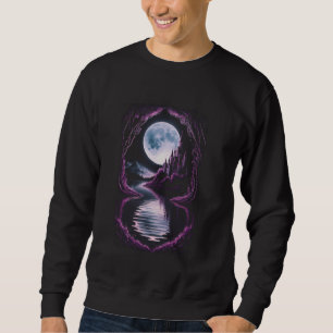 Castle Fantasy Aesthetic Moon Reflection Stars Gal Sweatshirt