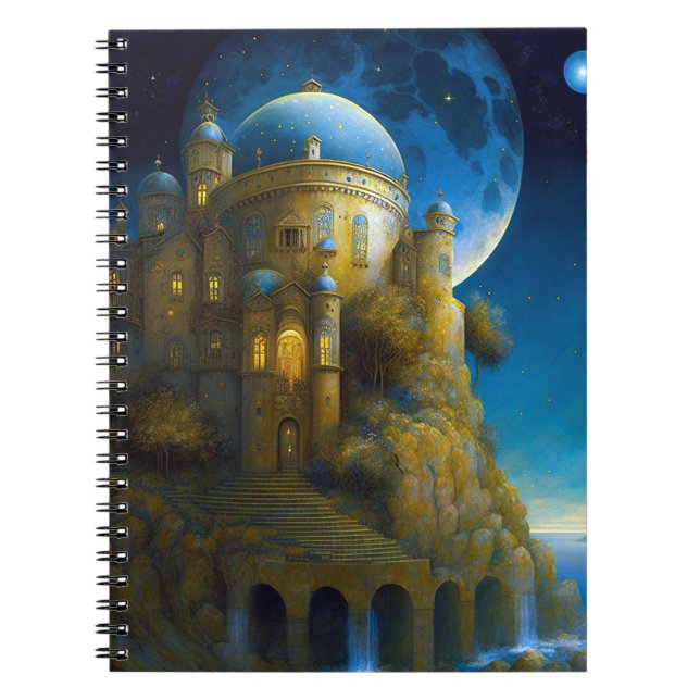 Castle Fantasy Moon Landscape Notebook (Front)