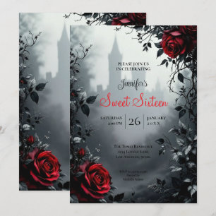 Castle Floral Gothic Sweet 16 Invitation