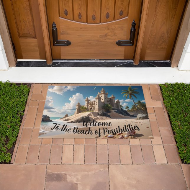 Castle from the Beach of Possibilities Doormat (Outdoor)