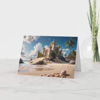 Castle from the Beach of Possibilities Holiday Card