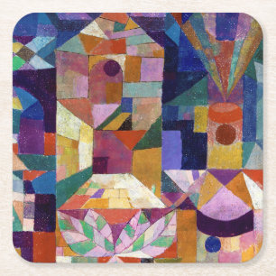 Castle Garden, Paul Klee Square Paper Coaster