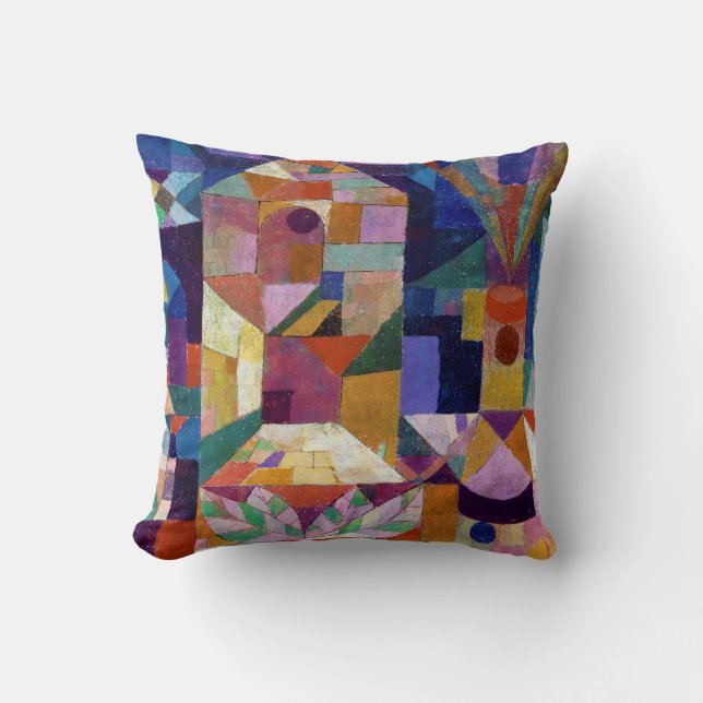 Castle Garden, Paul Klee Throw Pillow (Front)