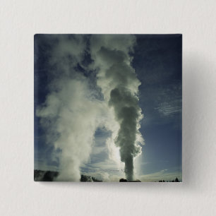 Castle Geyser ,Yellowstone National Park 2 Inch Square Button
