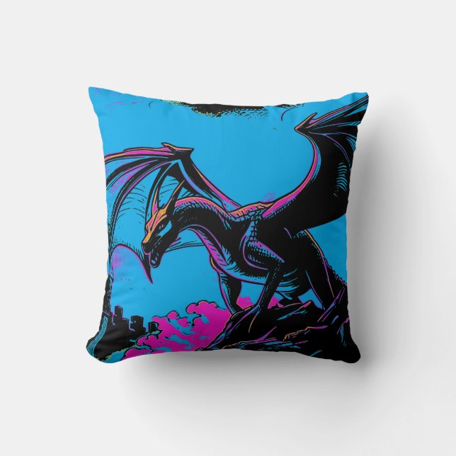 Castle Guardian - Dragon Throw Pillow (Front)