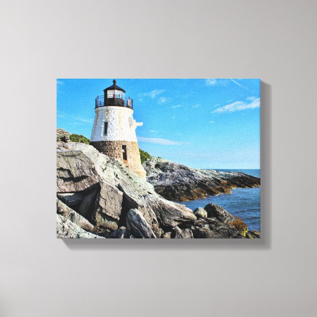 Castle Hill Lighthouse, Rhode Island Canvas Print (Front)