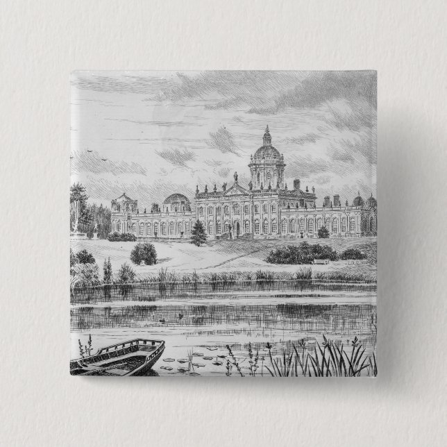 Castle Howard 2 Inch Square Button (Front)