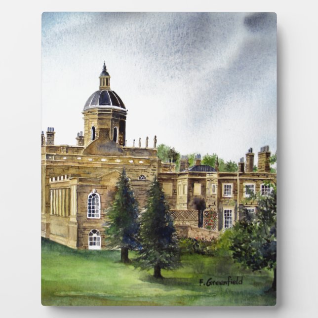 Castle Howard North Yorkshire Watercolor Painting Plaque (Front)