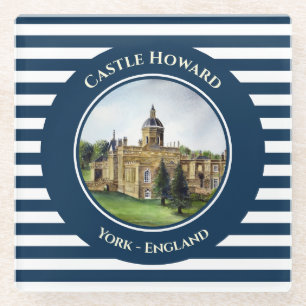 Castle Howard York England Watercolor Painting Glass Coaster