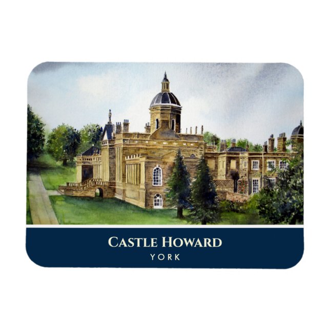 Castle Howard York England Watercolor Painting Magnet (Horizontal)