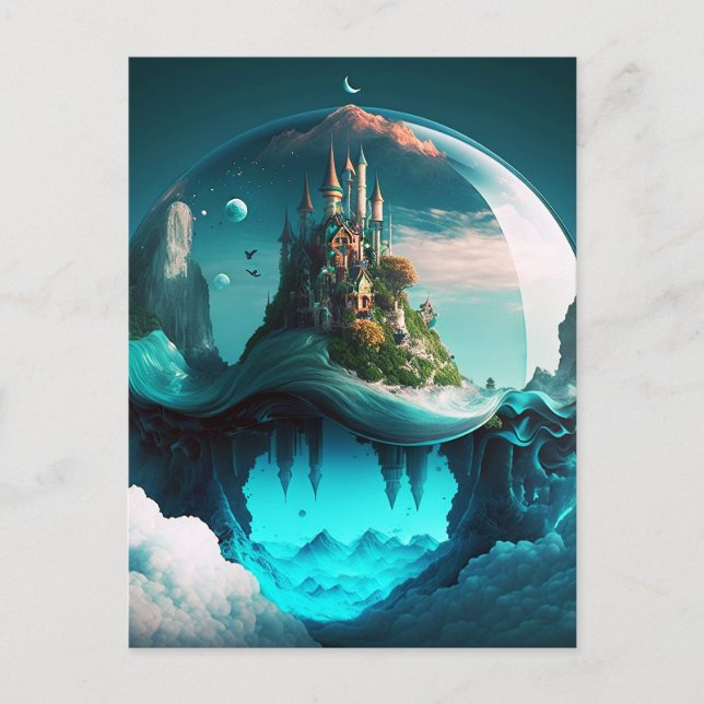 Castle In Crystal Ball Postcard (Front)