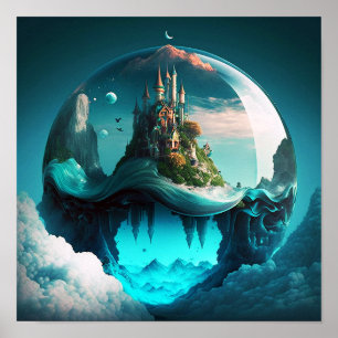 Castle In Crystal Ball Poster