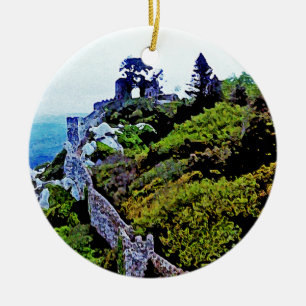 Castle in Sintra Portugal Ceramic Ornament