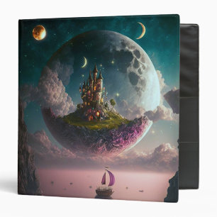 Castle In The Moon Fantasy Art 3 Ring Binder