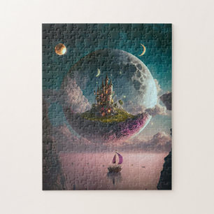 Castle In The Moon Fantasy Art Jigsaw Puzzle