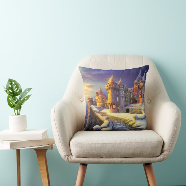 Castle in the Snow Throw Pillow (Chair)