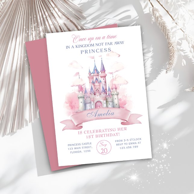 Castle Kingdom Princess Invitation de fête d'anniv (Créateur téléchargé)