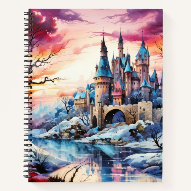 Castle Landscape Concept Abstract Colourful Scener Notebook (Front)