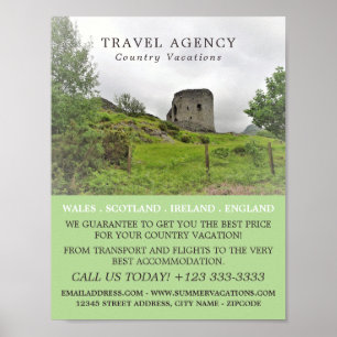 Castle Landscape, Travel Agency Advertising Poster